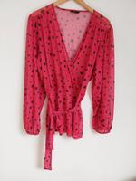 Langarm Bluse, pink mit schwarzen Punkten, leicht sommerlich Bayern - Feuchtwangen Vorschau