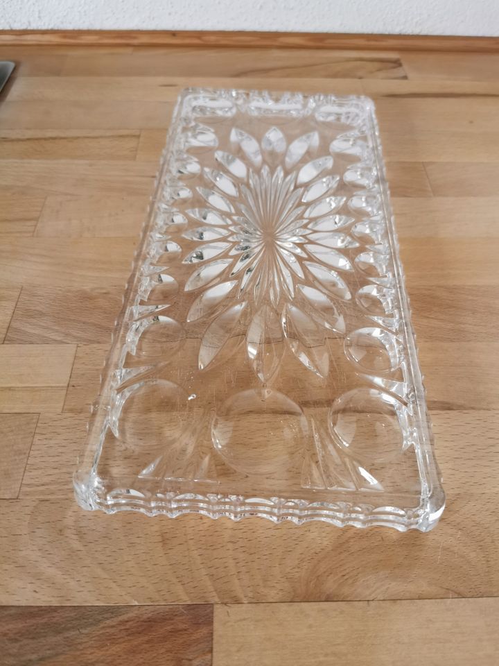 Kuchenplatte Kastenform rechteckig Kristallglas klar 30,5 x 14 cm in Hirschaid