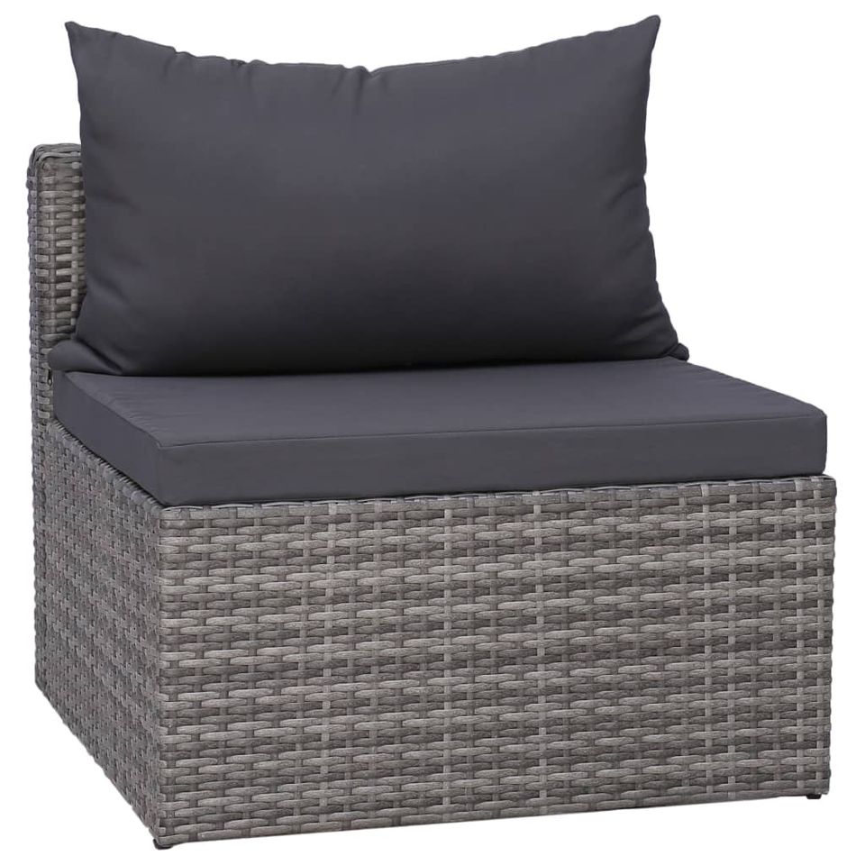 8-tlg. Gartenlounge-Set mit Auflagen Poly Rattan Sofa Grau in Bad Kissingen