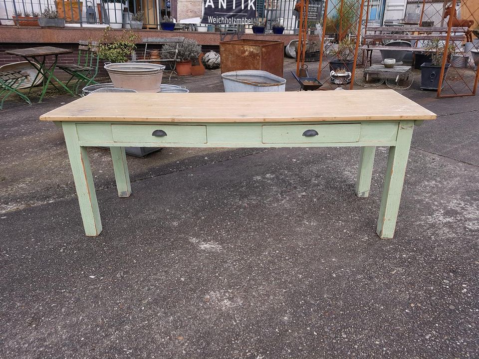 ★ ANTIK ★ Jugendstil Küchentisch Esstisch Gesindetisch Weichholz 200 cm ★ Holztisch shabby chic ★ Vintage Industrie Tisch von wohnART ANTIKMÖBEL in Neunkirchen-Seelscheid