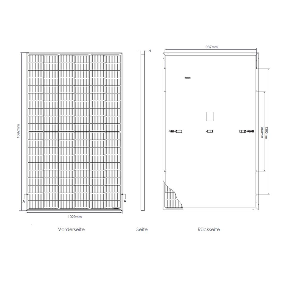 Solarpanel 375 Watt JINKO Solarmodul JKM375N-6TL3-V N-Type mono in Torgelow