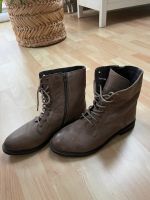 Schnürstiefeletten Boots Stiefeletten Leder taupe Hessen - Niestetal Vorschau