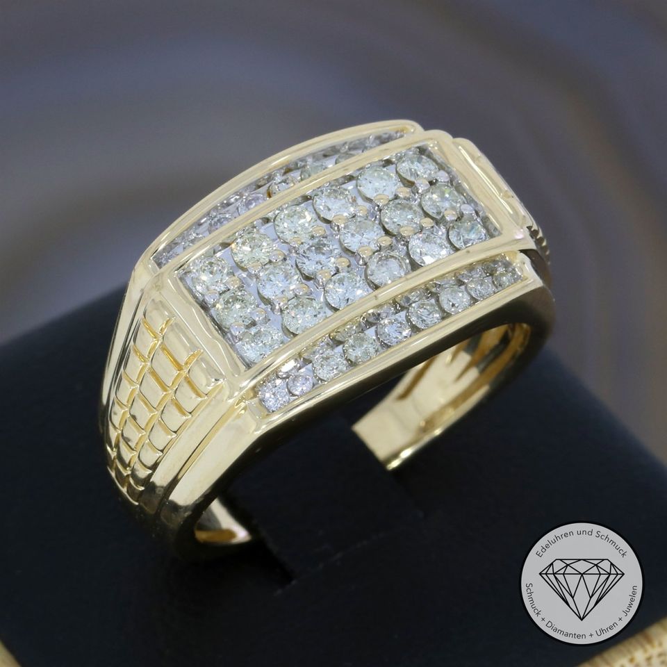 M*202812 Wert 3.550,- 1,0 Ct Brillant Unisex Ring 10Kt Gold xxyy in Essen