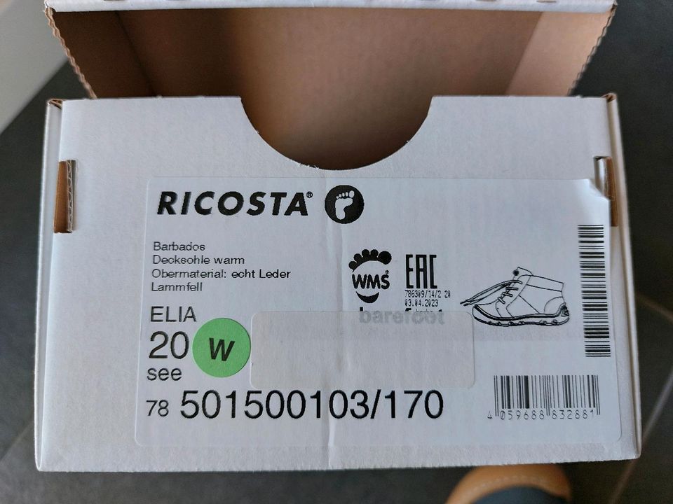 Lauflernschuhe mit Lammfellfütterung von Ricosta Gr.20 in Achern