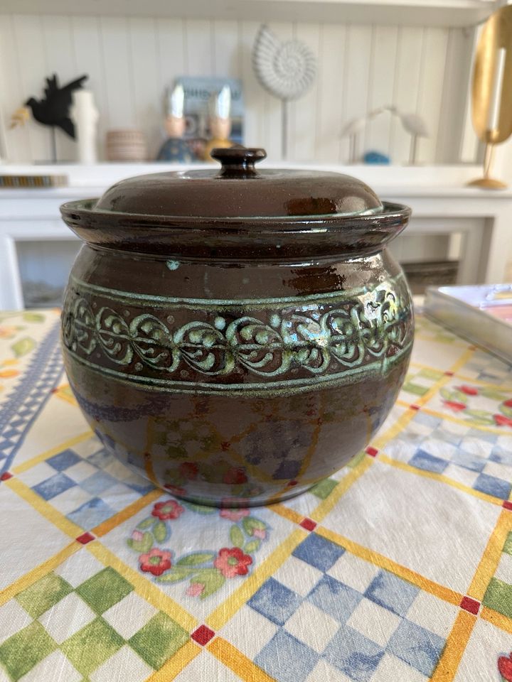 Handgemachter Brottopf aus Keramik, Franken, Vintage in Prien