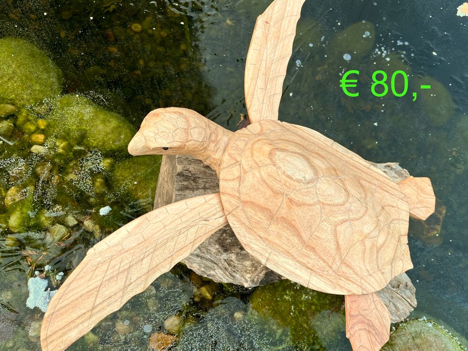 Schildkröte 60cm Meeresschildkröte Wasserschildkröte Holz in Essen