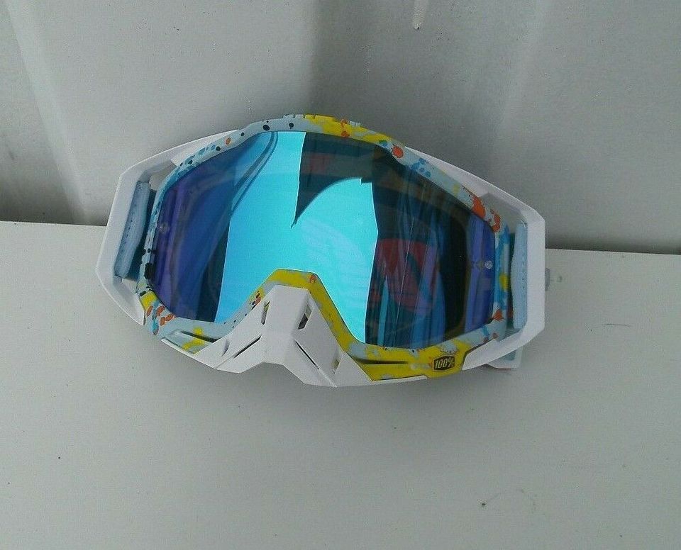 100 % Racecraft Blau verspiegelt MX Motocross Cross Brille Neu in Cham