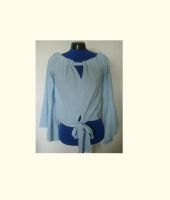 Vintage Bluse Hellblau mit Trompetenärmel Stretch - Größe S/M Nordrhein-Westfalen - Viersen Vorschau