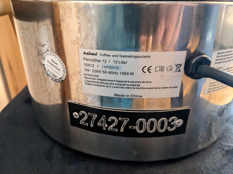 Kaffeemaschine 12 Liter von Animo PerkoStar, filterlos in Neuenrade