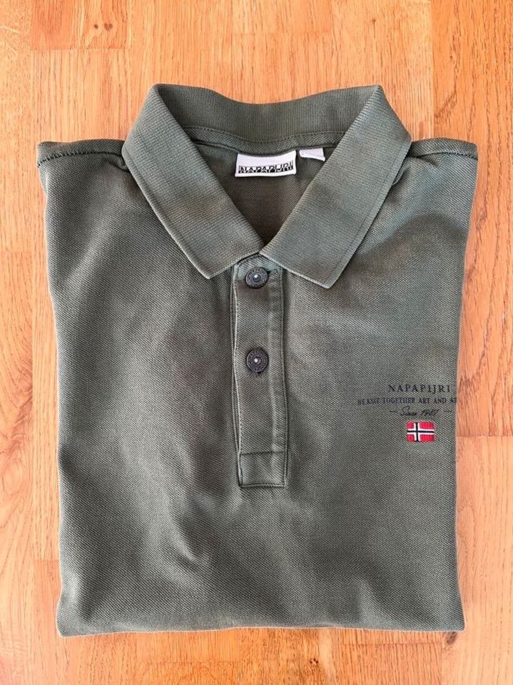 3 x Polo-Shirts Napapijri in weiß, khaki, blau (Gr. S) – TOP! in Vaterstetten