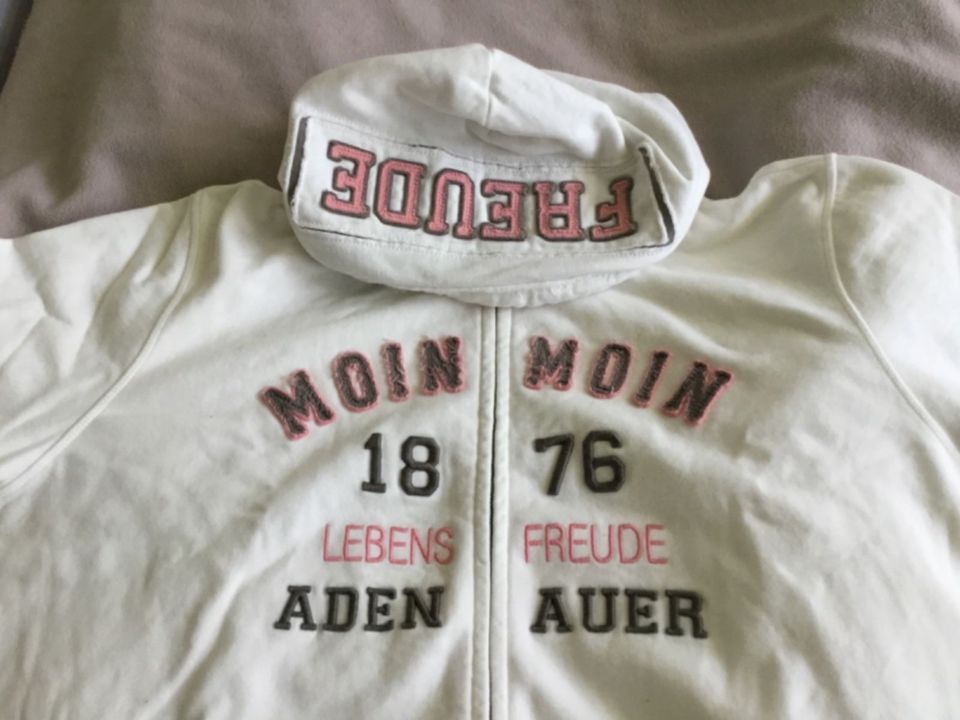 Adenauer Sweatshirtjacke, XXL, neuwertig, Beige mit rosa Akzenten in Lünen