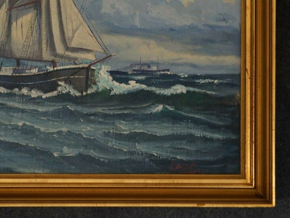 Ölgemälde Bild Segler Maritim Schiffe Gemälde Alt Antik MÖBLINGER in Berlin