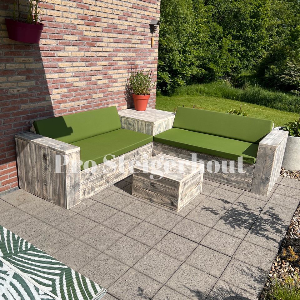 Gerüstholz Ecksofa Ecklounge Loungeset Lounge Sofa Gartenmöbel in