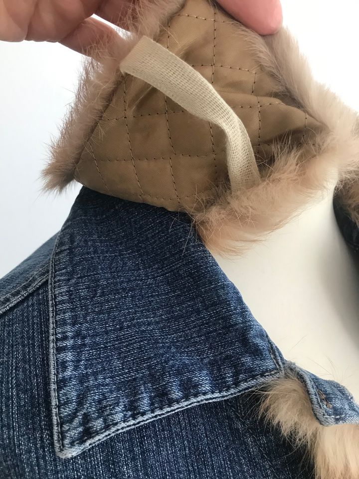 Coole Jeansjacke S/M Rossodisera Echtfell Jacke Jeans NEU Zara TO in Hamburg