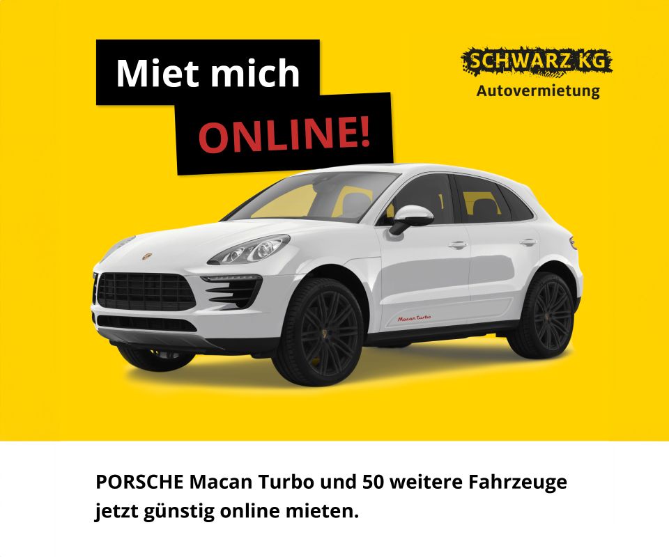 Autovermietung Porsche Macan, Ford Mustang, Kleinbus, Transporter in Sennfeld