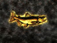 Lachs Fisch 3D LED Wandbild aus schwarz lackiertem Holz München - Untergiesing-Harlaching Vorschau