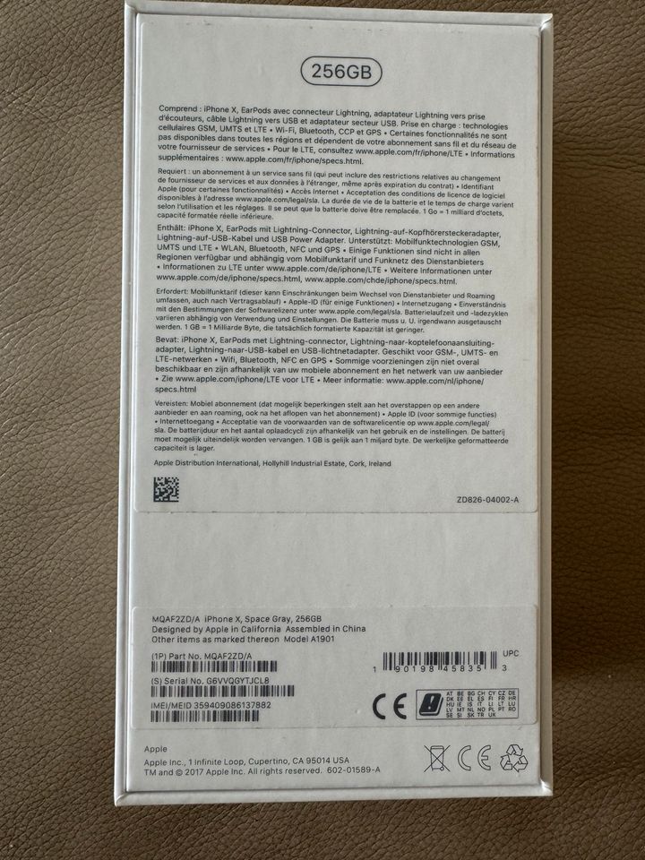 iPhone X 256GB Space Grey Komplett Top Zustand in München