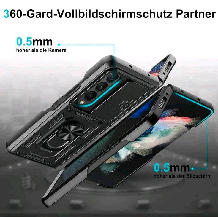 Samsung Galaxy Z Fold 4 Cover Hardcase mit Ring/Magnet in Crossen an der Elster