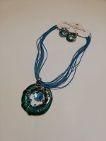 Fashion Jewelry Halskette 30cm mit Ohrringe Set grün Glasüberzug Hessen - Maintal Vorschau