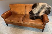 Antikes Echtleder Sofa um 1950/60 mit Schafsleder bezogen Brandenburg - Heidesee Vorschau