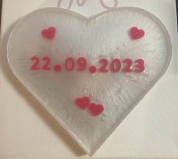 Herz zur Hochzeit, Geburt, Taufe, Wunschdatum, Resin, Kunstharz Nordrhein-Westfalen - Bottrop Vorschau