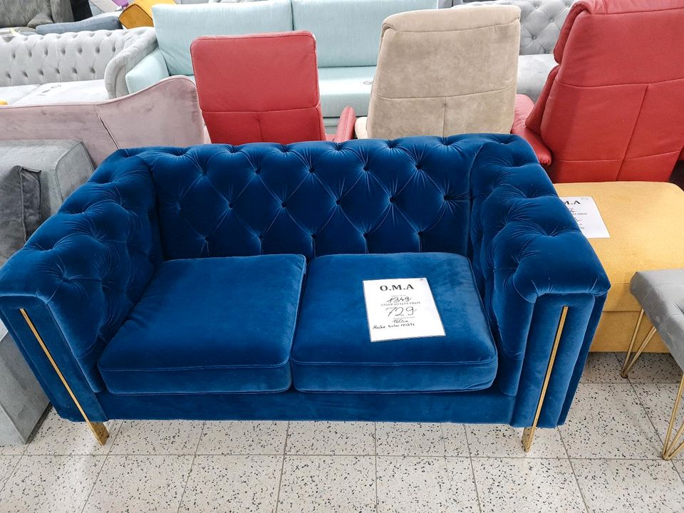 Sofa Couch 2-Sitzer Polster Chesterfield Samt Möbel UVP 1349€ in Herbstein