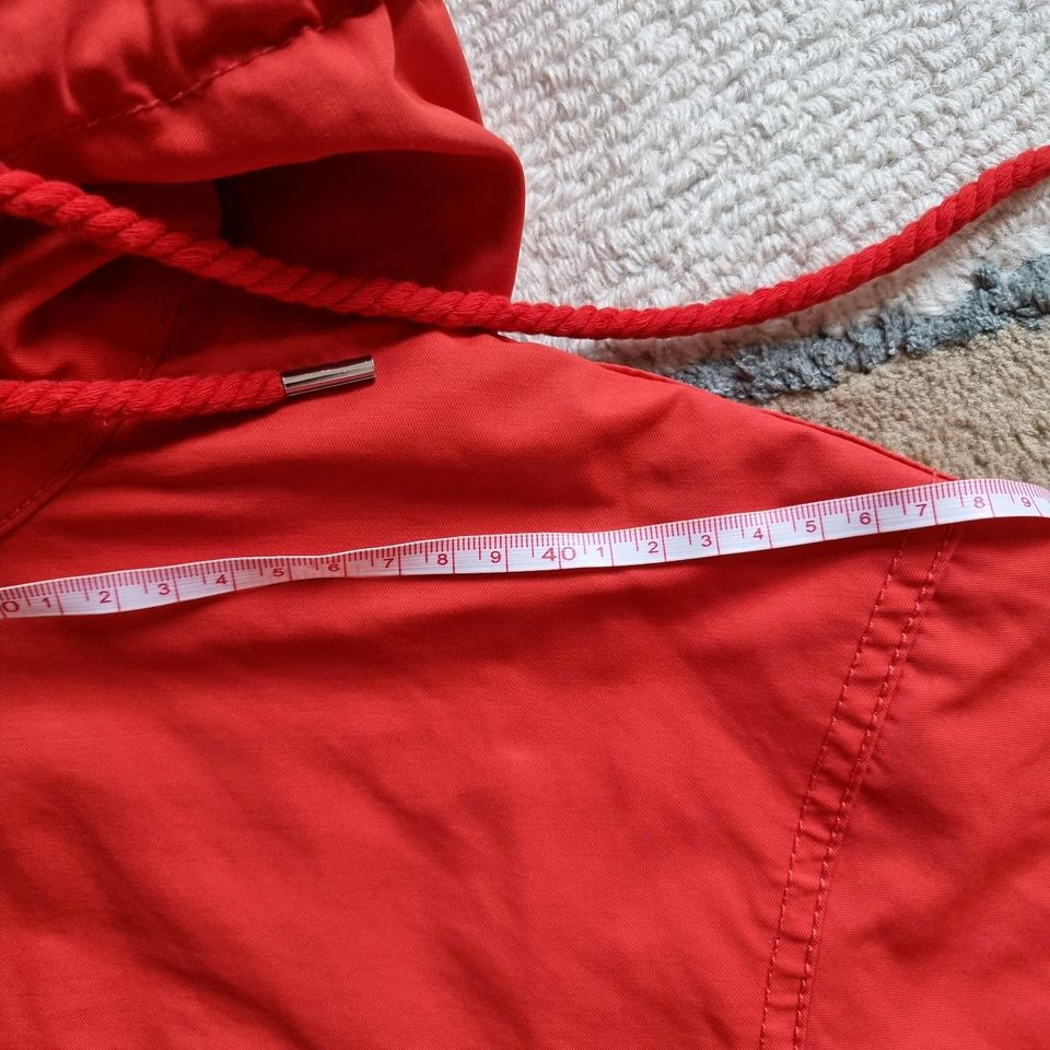 DAMEN I H&M KURZER PARKA, BAUMWOLLE & NYLON, ROT, 34 in Hof (Saale)