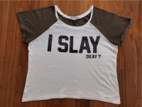 T-Shirt weiß-grün "I slay" von Tally Weijl, Größe XS bzw. 158/164 Bayern - Kammlach Vorschau