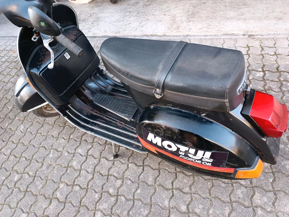 Piaggio P 125X schwarz läuft gut, Auspuff, dt. Anmeldeunterlagen in Pfinztal