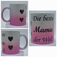 Individuell bedruckte 2 Farbige Glitzertasse "Beste Mama" Baden-Württemberg - Villingendorf Vorschau