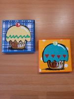 Zwei Cupcake Bilder auf Leinwand; 10x10cm Rheinland-Pfalz - Oppenheim Vorschau