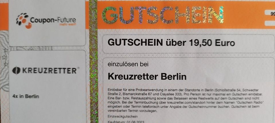 Kreuzretter Berlin Gutschein in Berlin