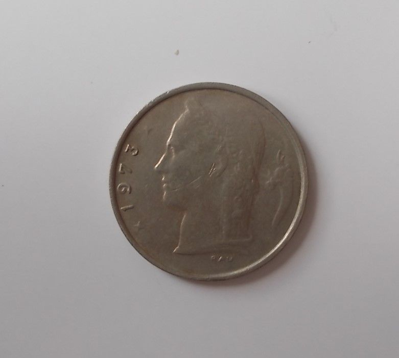 Münze Belgien 1 Franc 1973 in Walldürn