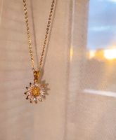 Modeschmuck Halskette kette Collier Blume Sonnenblume strass chic Nordrhein-Westfalen - Steinhagen Vorschau