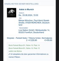 2x Ticket Adelle Konzert Munich 03.08.2024 Düsseldorf - Eller Vorschau