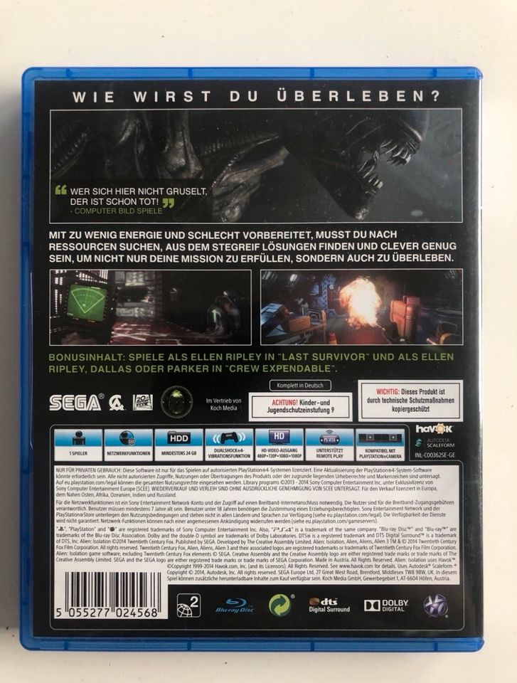 Alien Isolation PS4 in Tostedt