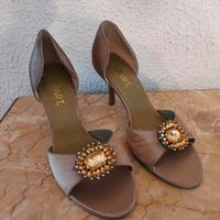 APART Leder/Satin Pumps mit Strass Gr. 39 Hessen - Nauheim Vorschau