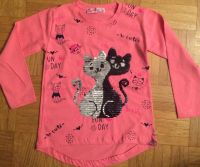 Katze Wende-Pailletten Langarm-Shirt Pullover Gr 104 110 Neu München - Pasing-Obermenzing Vorschau