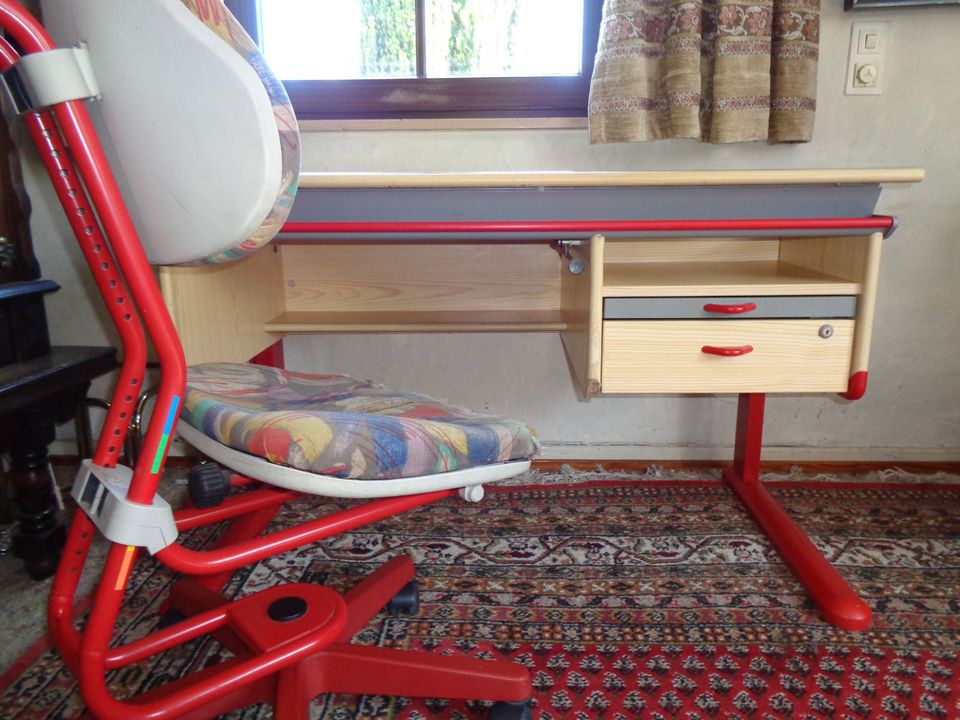 Moll Schreibtisch Kinder Höhenverstellbar mit Stuhl in Schiffweiler