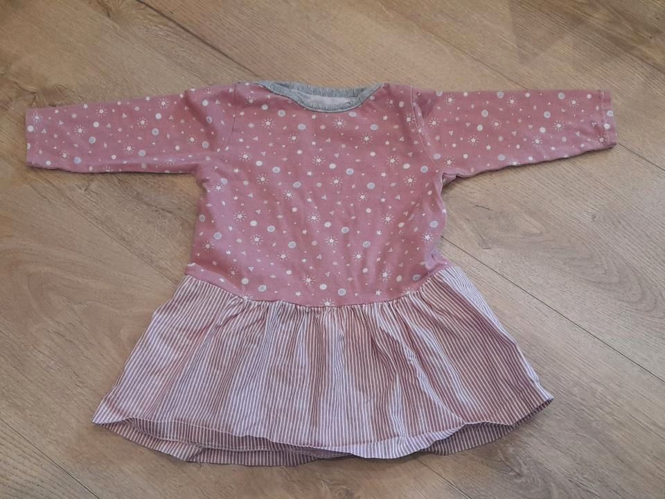 Baby Mädchen langarm Kleid 74/80 rosa selbstgenäht in Traitsching