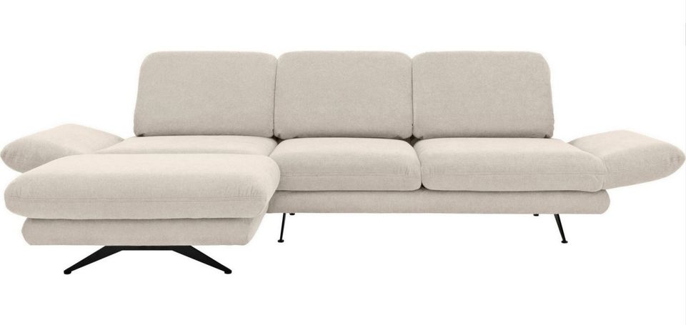 Ecksofa + Hocker 252x161cm Saletto Creme Beige Armlehenverstellun in Köln