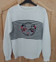 Pullover weiß m. grauen Streifen, Sportmotiv - Malina Wong Gr. 36 Bayern - Pfaffenhofen a.d. Ilm Vorschau