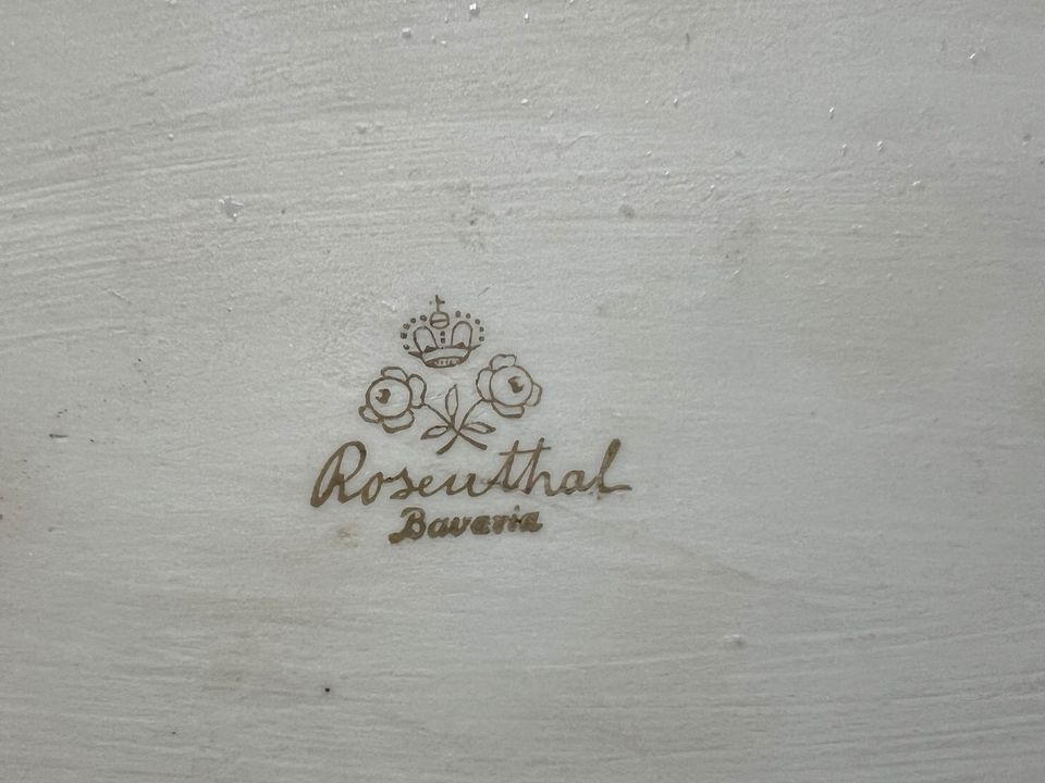 Rosenthal Porzellan Schale antik Silberrahmen versilbert in Leverkusen