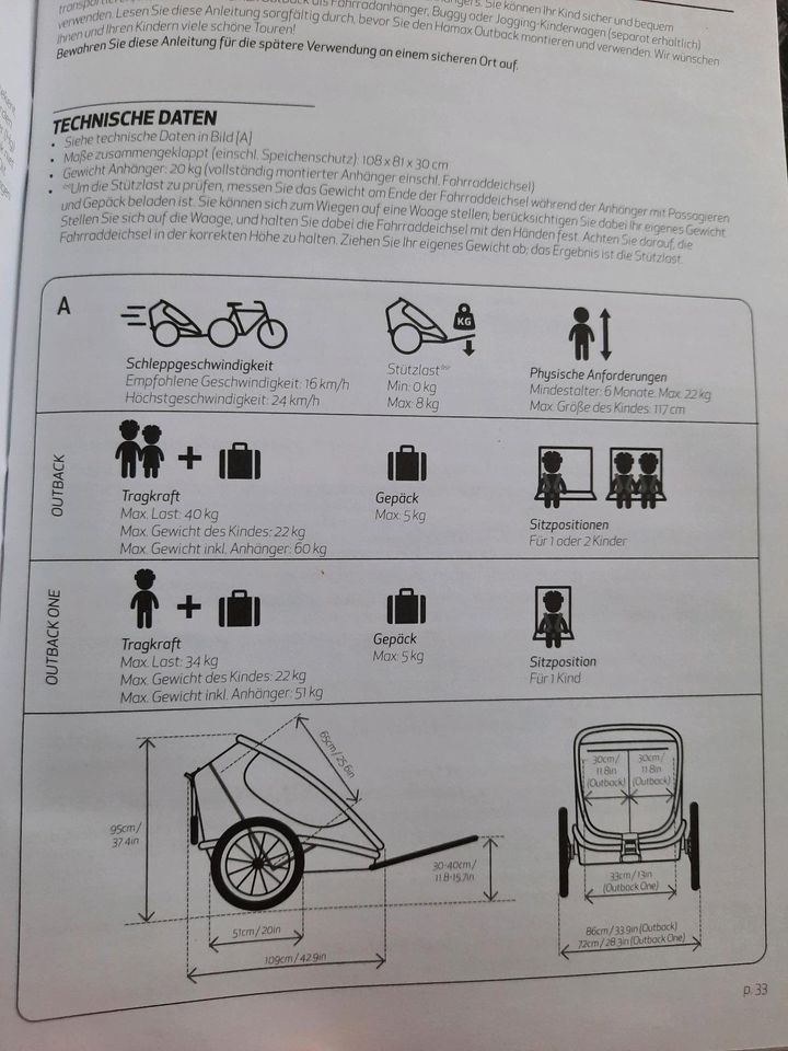 Fahrradanhänger HAMAX in Ehrenkirchen