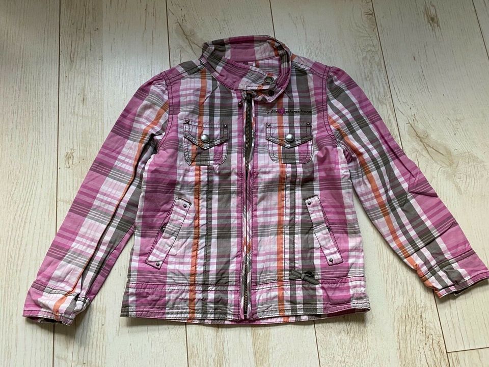 s.Oliver Jacke kariert lila pink rosa orange grau in Gr. 116/122 in Weinböhla