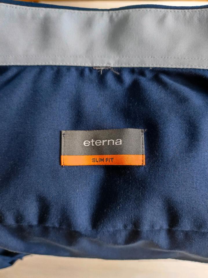 Eterna slim fit Herren Hemd neu blau langarm 37/S in Durbach