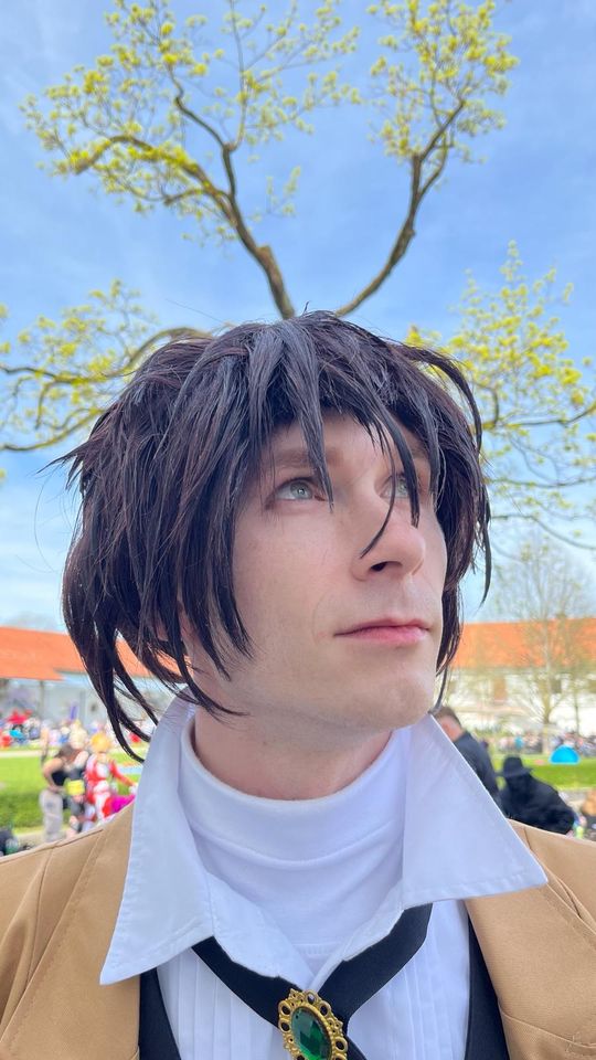 Bungo Stray Dogs Dazai Osamu Cosplay Kostüm Men - L + Perücke in Fürstenfeldbruck