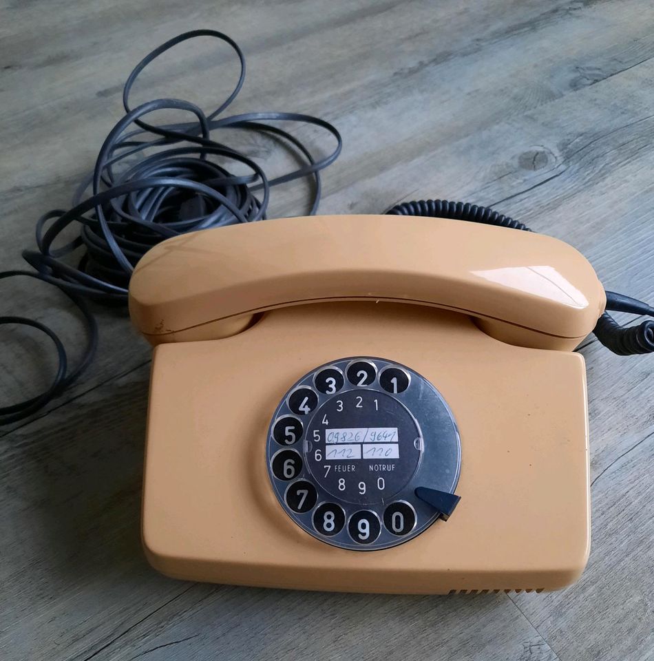 Telefon mit Wählscheibe,beige, vintage in Garbsen