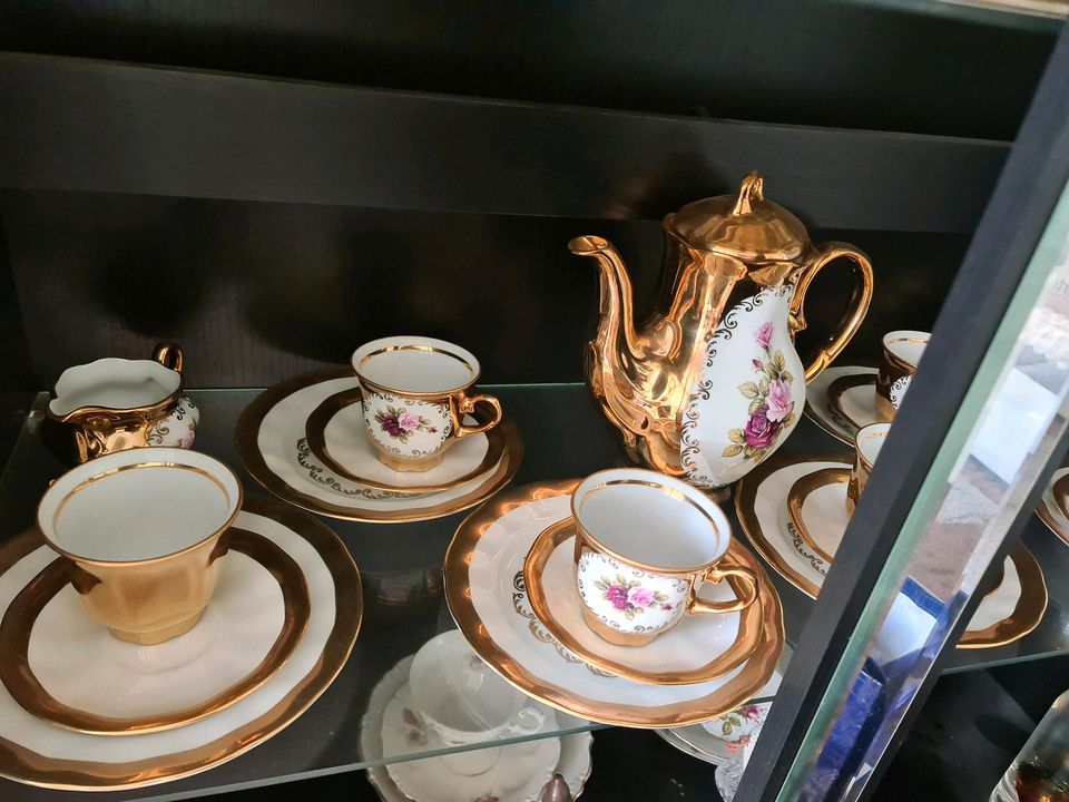 Bavaria Kaffee service 24 Karat Gold in Schönfels Gem Lichtentanne