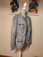 Jacke Lederjacke Lederimitat Biker-Style graublau, Größe 4XL Thüringen - Römhild Vorschau